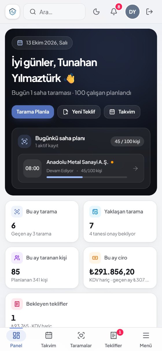 Aynı panelin telefondaki görünümü.